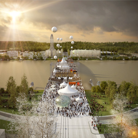 OMA bridge with pedestrian boulevard in final round of Bordeaux competition