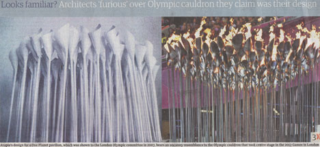 Thomas Heatherwick rejects claims that Olympic cauldron is a copy as "spurious nonsense"