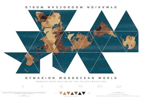 Dymaxion Woodocan World by Nicole Santucci and Woodcut Maps