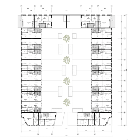 First floor plan of Court Housing by architecten|en|en