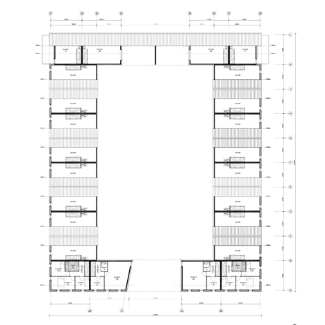 Roof plan of Court Housing by architecten|en|en