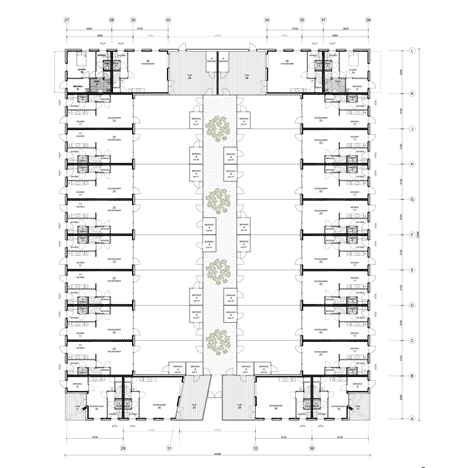 Ground floor plan of Court Housing by architecten|en|en
