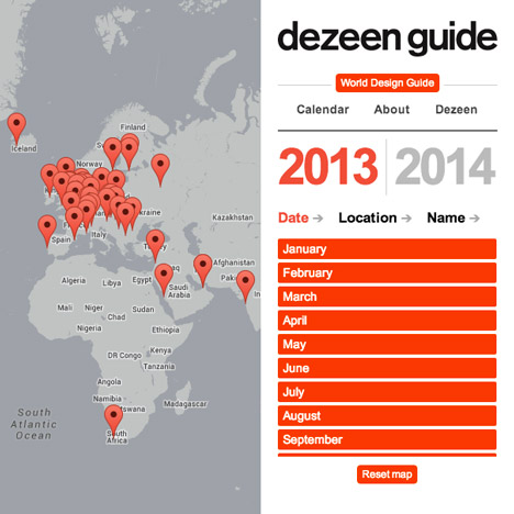 Dezeen Guide to design and architecture events