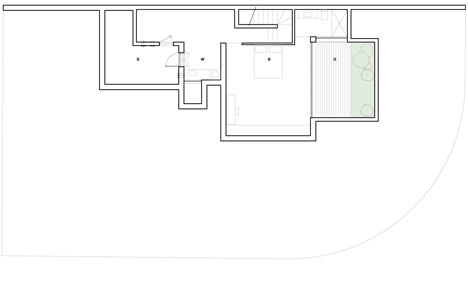 Lower ground floor plan of EJ House by Paritzki & Liani Architects