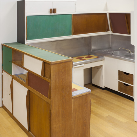 Designing Modern Women 1890–1990 at MoMA Kitchen from the Unité d’Habitation, Marseille, France by Charlotte Perriand with Le Corbusier