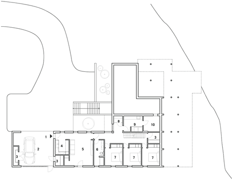 Lower ground floor plan of La Sentinelle by naturehumaine