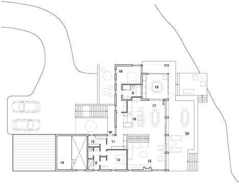 Upper ground floor plan of La Sentinelle by naturehumaine