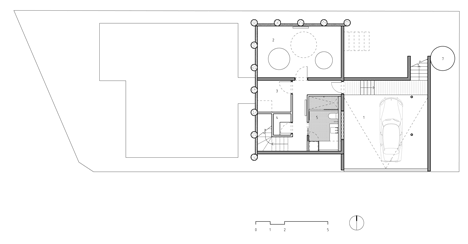 Basement plan of Mullet House by March Studio