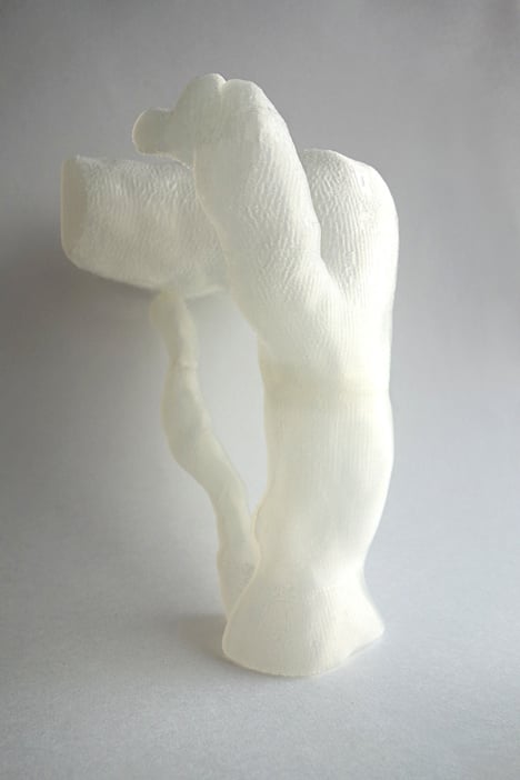 Segment of 3D-printed Mycelium Chair by Eric Klarenbeek