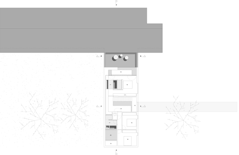 Roof plan of Barn by Pascal Francois Architects