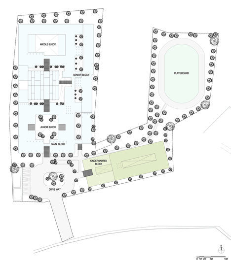 Site plan of DPS Kindergarten by Khosla Associates | architecture | dezeen