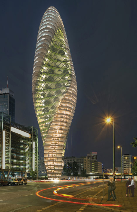 Green8 twisted skyscraper by Agnieszka Preibisz and Peter Sandhaus