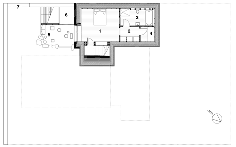 Basement plan of House No.7 by Denizen Works