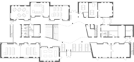 First floor plan of International School Ikast-Brande by C.F. Møller  