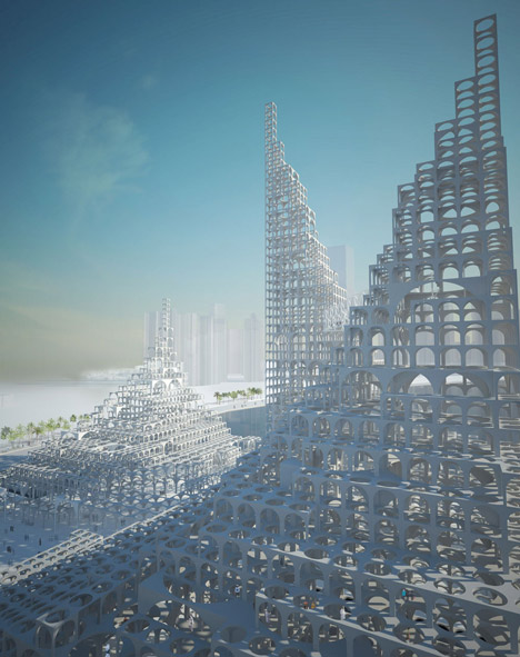 Souk Mirage Particles of Light Out Look Tower concept by Sou Fujimoto