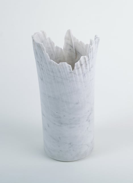 Monolith marble objects by Shira Keret