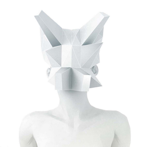 Origami masks for mannequins by 3Gatti Architecture Studio