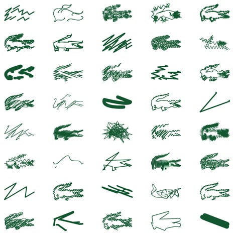 Peter Saville abstracts Lacoste logo 