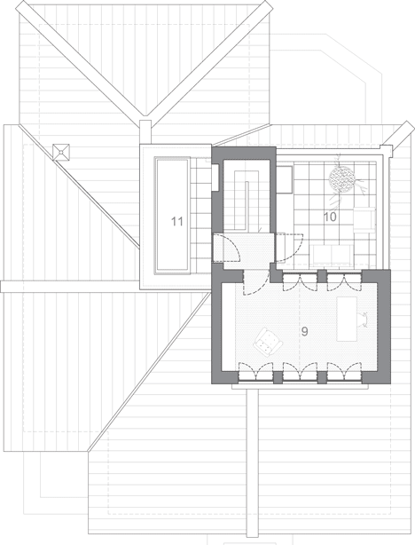Roof plan of Renovated apartment in Rome by Scape