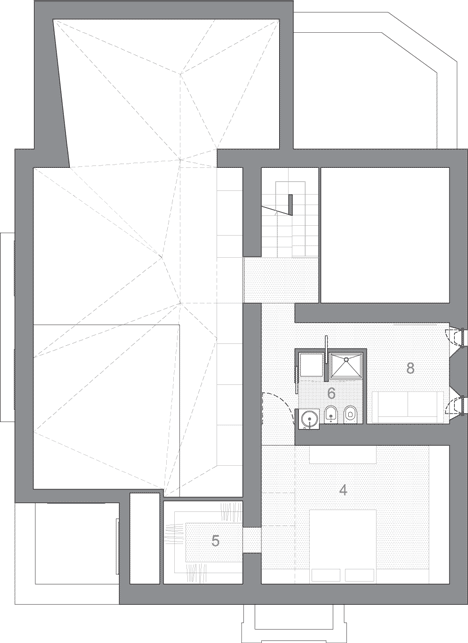 First floor plan of Renovated apartment in Rome by Scape