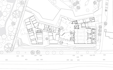 Floor plan of Secondary School Ergolding by Behnisch Architekten
