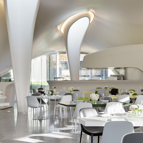 The Magazine restaurant at the Serpentine Sackler Gallery extension by Zaha Hadid