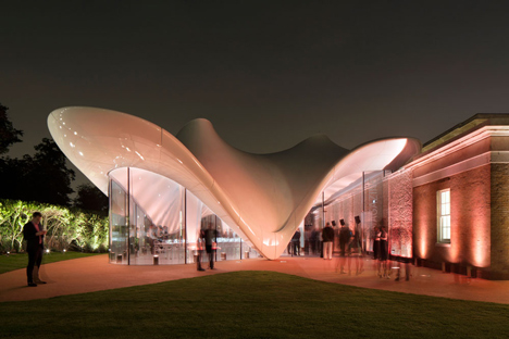 The Magazine restaurant at the Serpentine Sackler Gallery extension by Zaha Hadid