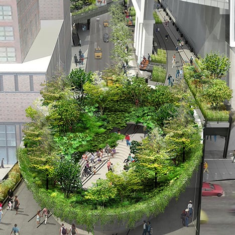 Plant-filled amphitheatre proposed for the High Line's final stretch