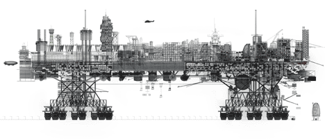 Elevation of Very Large Structure by Manuel Domínguez is a giant city on wheels