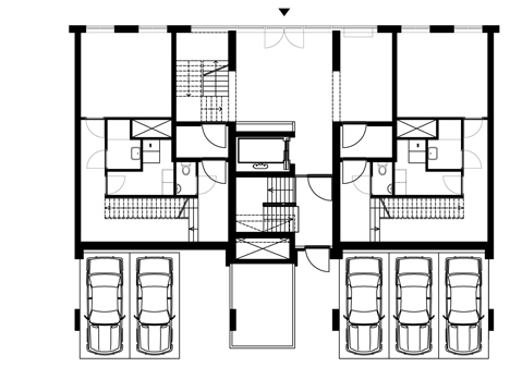 Basement plan of Turquoise tower by NL Architects that staggers back to create sunny balconies