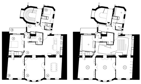 Floor plans of Beletage Apartment in Vienna by Alex Graef