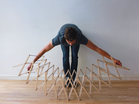 Star-shaped clothes horse by Aaron Dunkerton