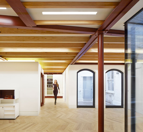Great James Street Office extension with a faceted copper roof by Emrys Architects