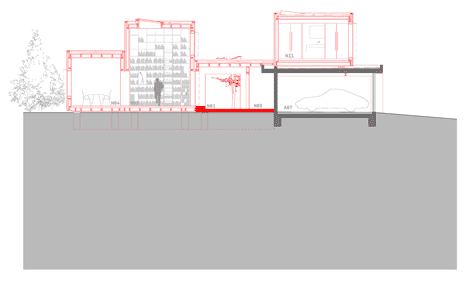 Section three of Haus von Arx by Haberstroh Schneider Architekten