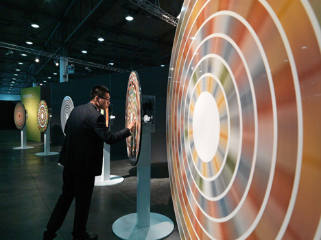 Optical illusions created by spinning marble disks by Raffaello Galiotto for Lithos Design