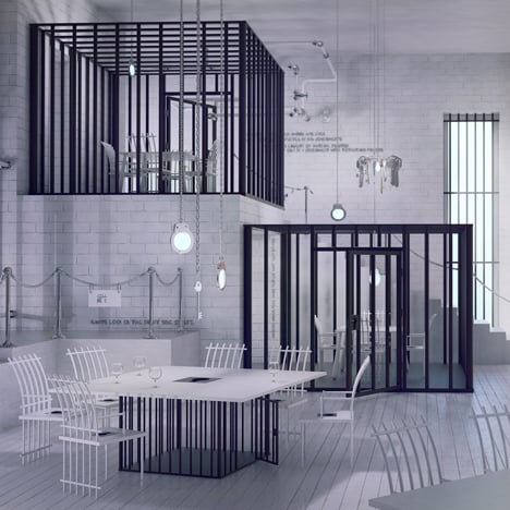Imaginary restaurant designed like a prison by Karina Wiciak