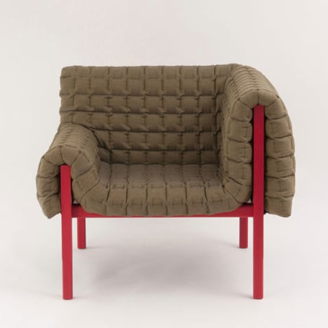 Inga Sempé unveils quilt-covered Ruché armchair for Ligne Roset
