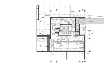 First floor plan of Timber-clad seaside house with a grainy concrete interior by Ultra Architects 