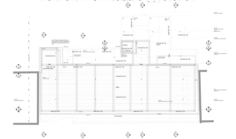 Roof plan of The Workshop offices with a slide through the centre by Guy Holloway