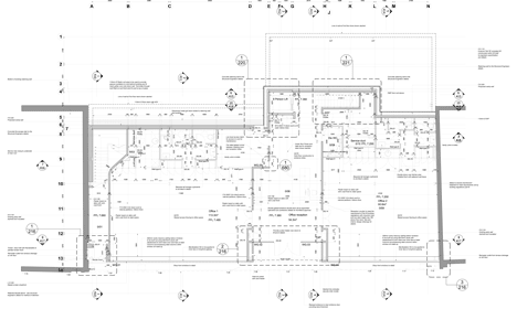 Ground floor plan of The Workshop offices with a slide through the centre by Guy Holloway