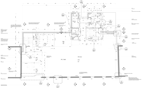 Third floor plan of The Workshop offices with a slide through the centre by Guy Holloway