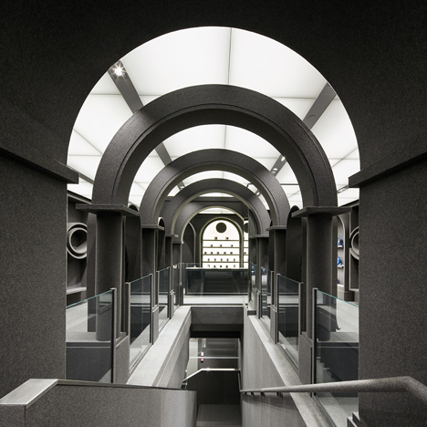 Viktor & Rolf's first flagship boutique is covered with grey felt