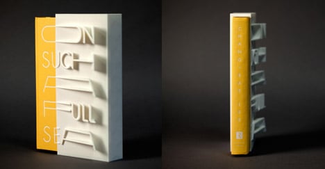 3D-printed book cover of On Such a Full Sea by Chang-rae Lee created with a MakerBot