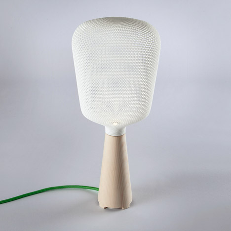 3D-printed shades diffuse light from Afillia lamps by Alessandro Zambelli for .exnovo