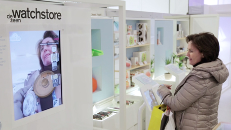 Augmented reality demonstration at Dezeen's Imagine Shop at Selfridges