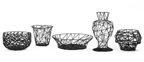 Dark Side collection of 3D printed vessels by Michael Malapert