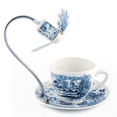 Tea cup with a cooling fan by Dominic Wilcox