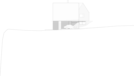 North elevation of Double-gabled house overlooking a Norwegian fjord by Schjelderup Trondahl Architects