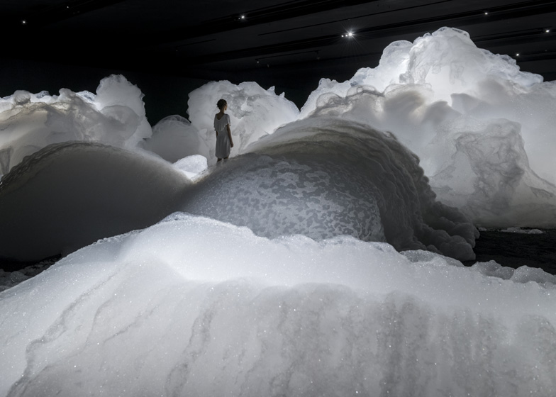 Kohei Nawa's Foam installation created a landscape of soapy bubbles