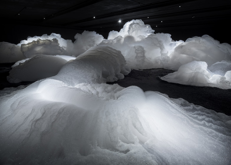Kohei Nawa's Foam installation created a landscape of soapy bubbles